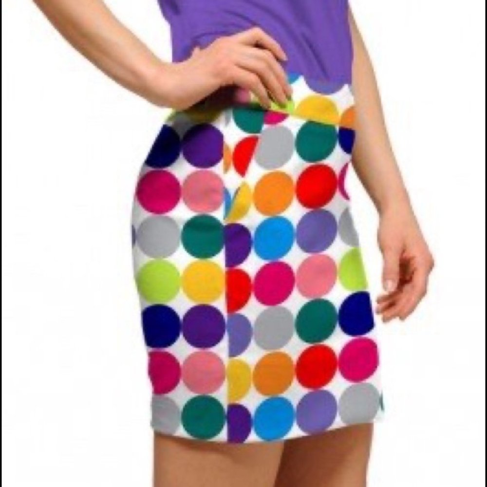Loudmouth Rainbow Polka Dot White Golf Skirt Skort
